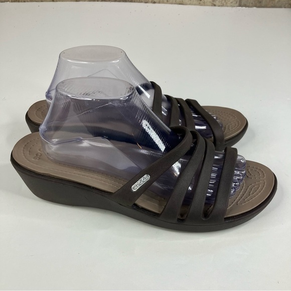 Crocs Strappy Slide Sandals Size 11 - Picture 1 of 9